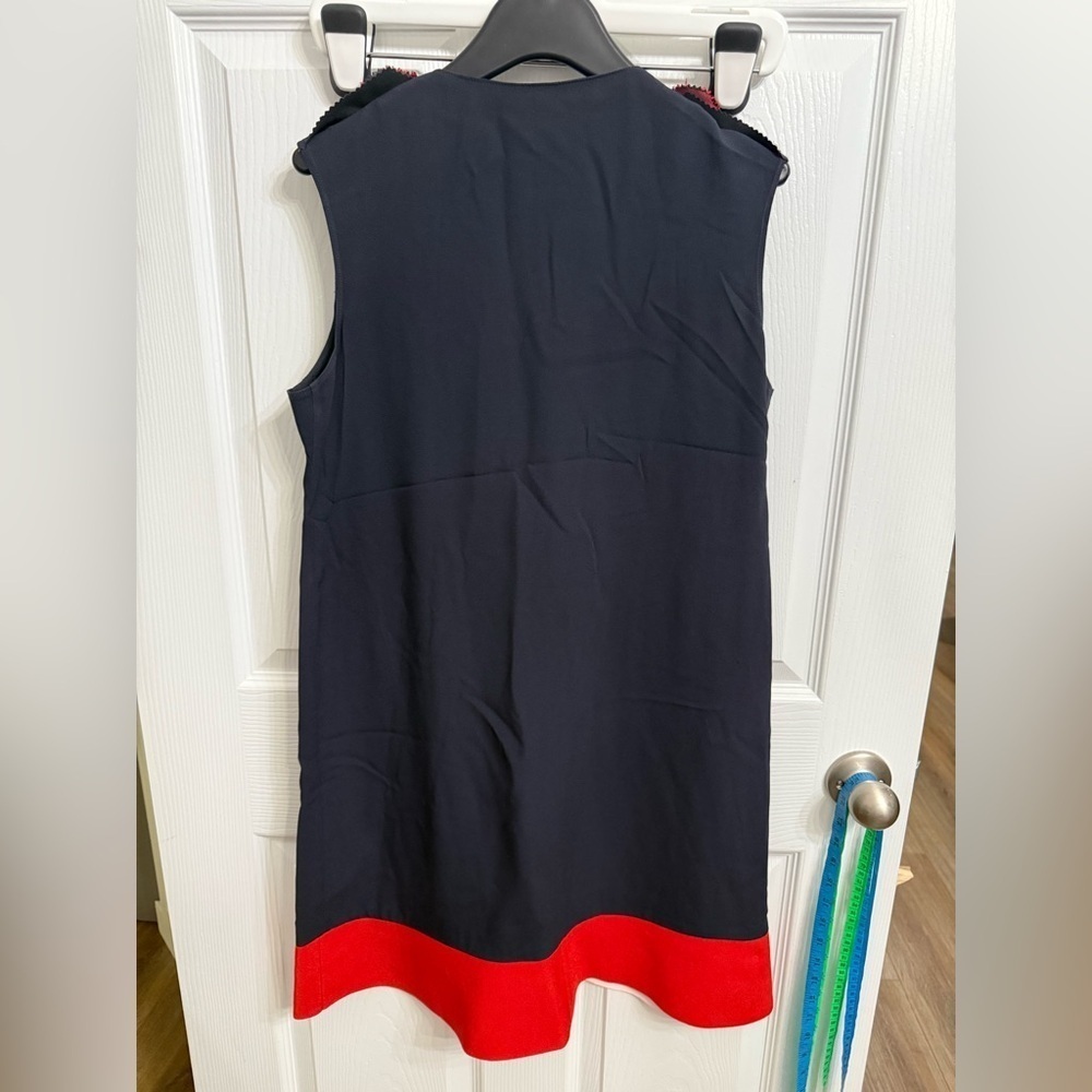 Mulberry Dress UK 6 US 2 | Navy Red Floral Appliqué Sleeveless Made in England - Picture 4 of 5